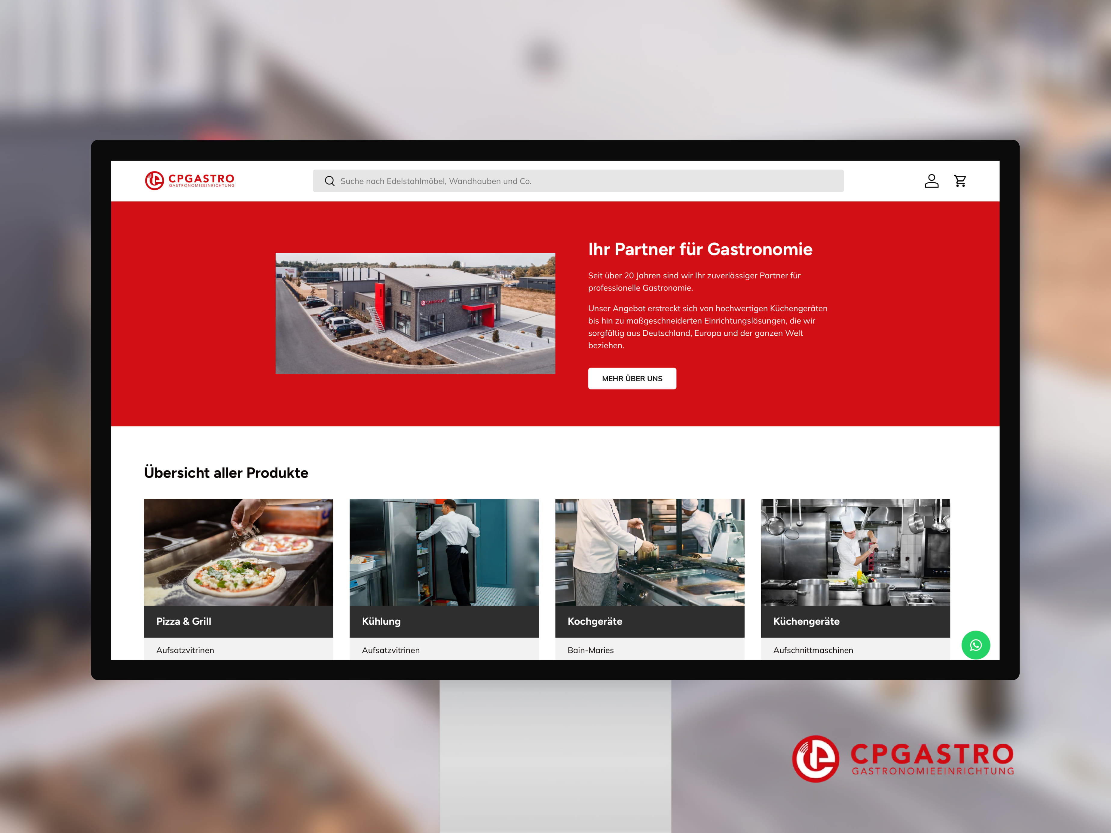 Produktübersicht im CPGastro Online-Shop