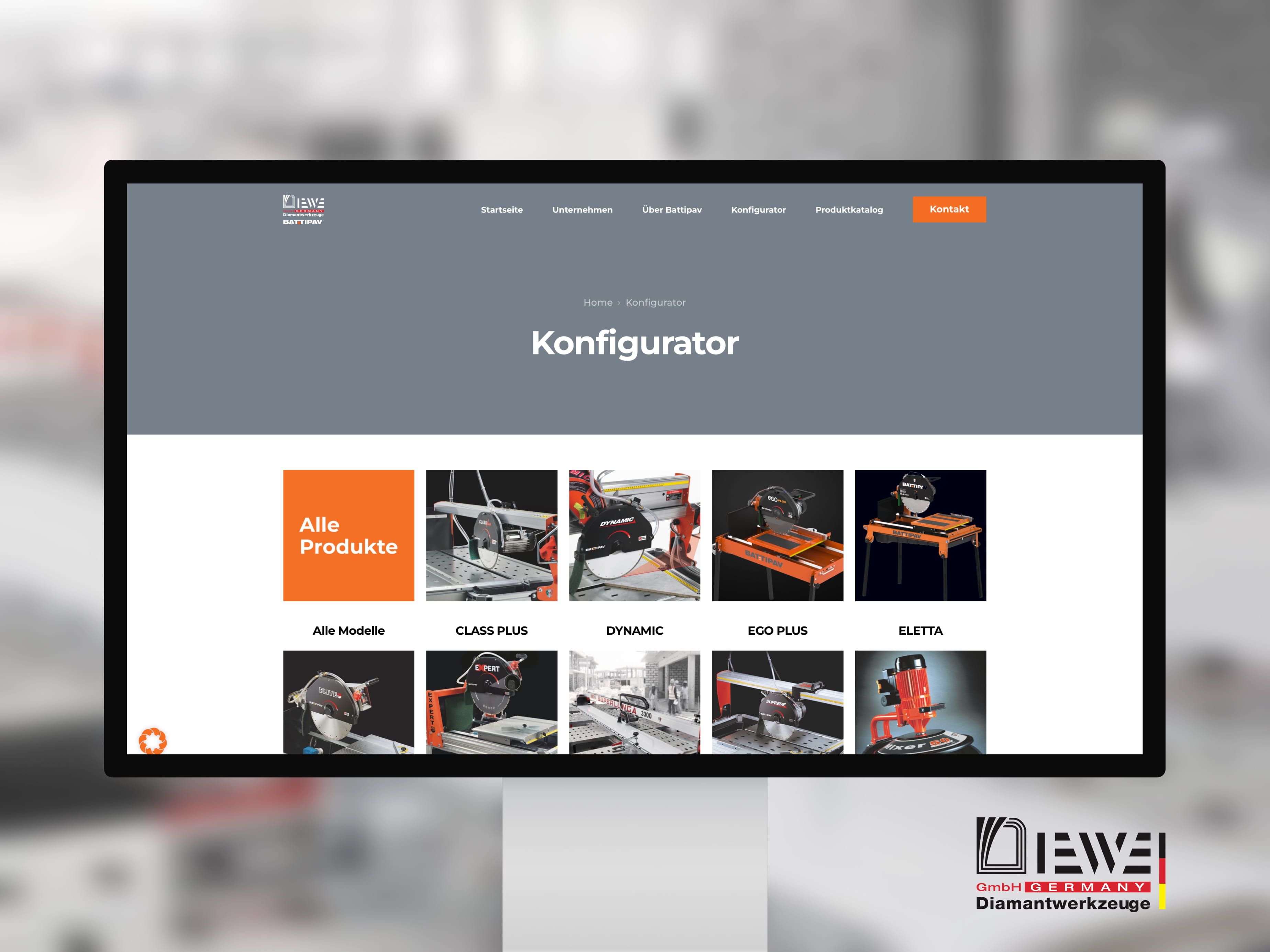 Produktkonfigurator mit Filter nach Modellreihen